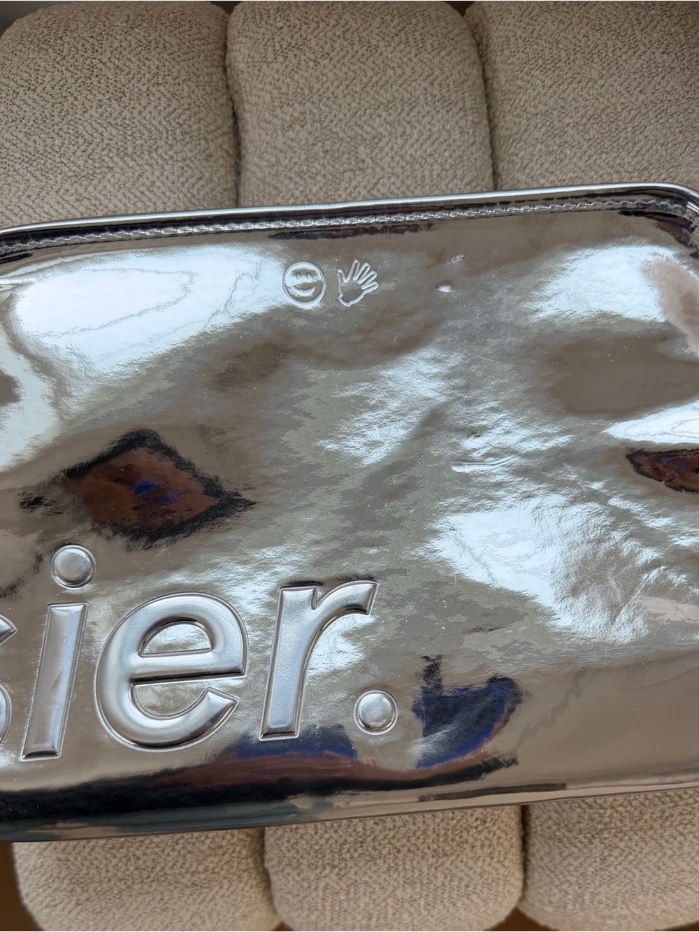 Limited Edition Glossier Chrome Silver Makeup Bag